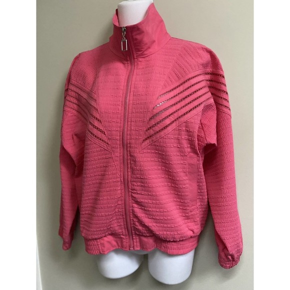 Great Cavalier Bomber Pink Lightweight Textured‎ Jacket~S ~ Vintage Rare - Picture 1 of 7
